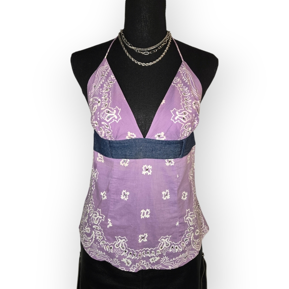Vintage Forever 21 Paisley Blinged Out Halter Top💜💜💜